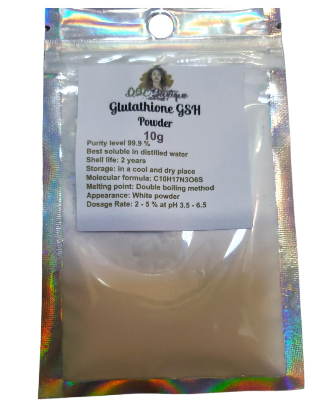 L-Glutathione/ or GSH 99.9% pure whitening powder for DIY skin care formulation image 4