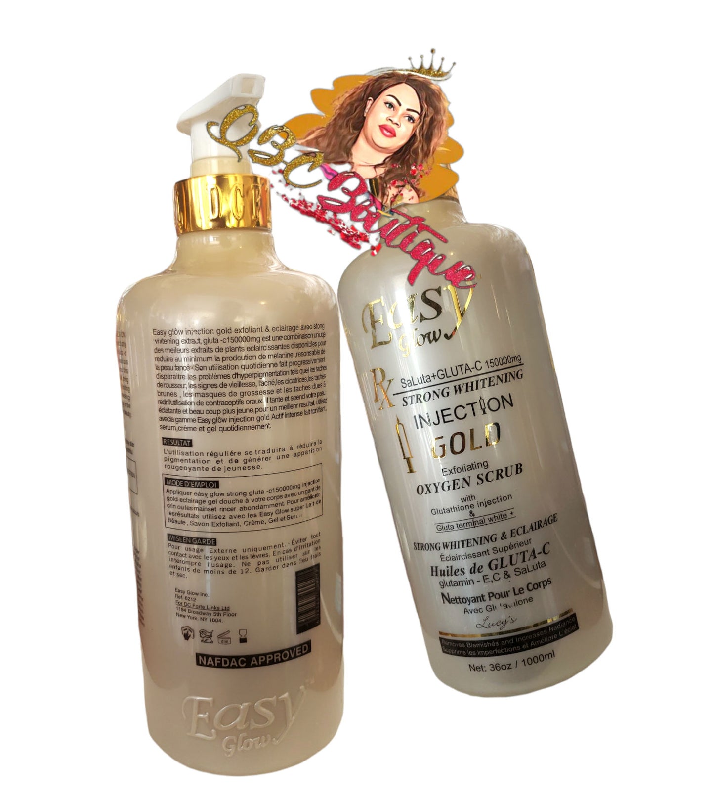 Easy glow strong Whitening body Shower gel +oxygen scrub 1000ml image 1