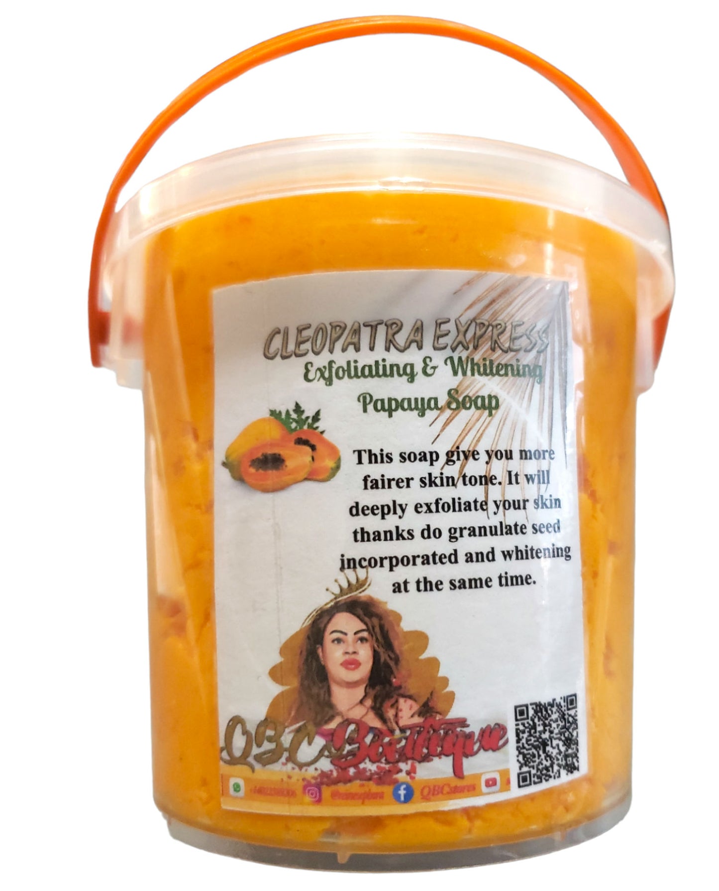 Cleopatra Expess Exfoliating & Whitening papaya Soap for fairer skin 500g image 0