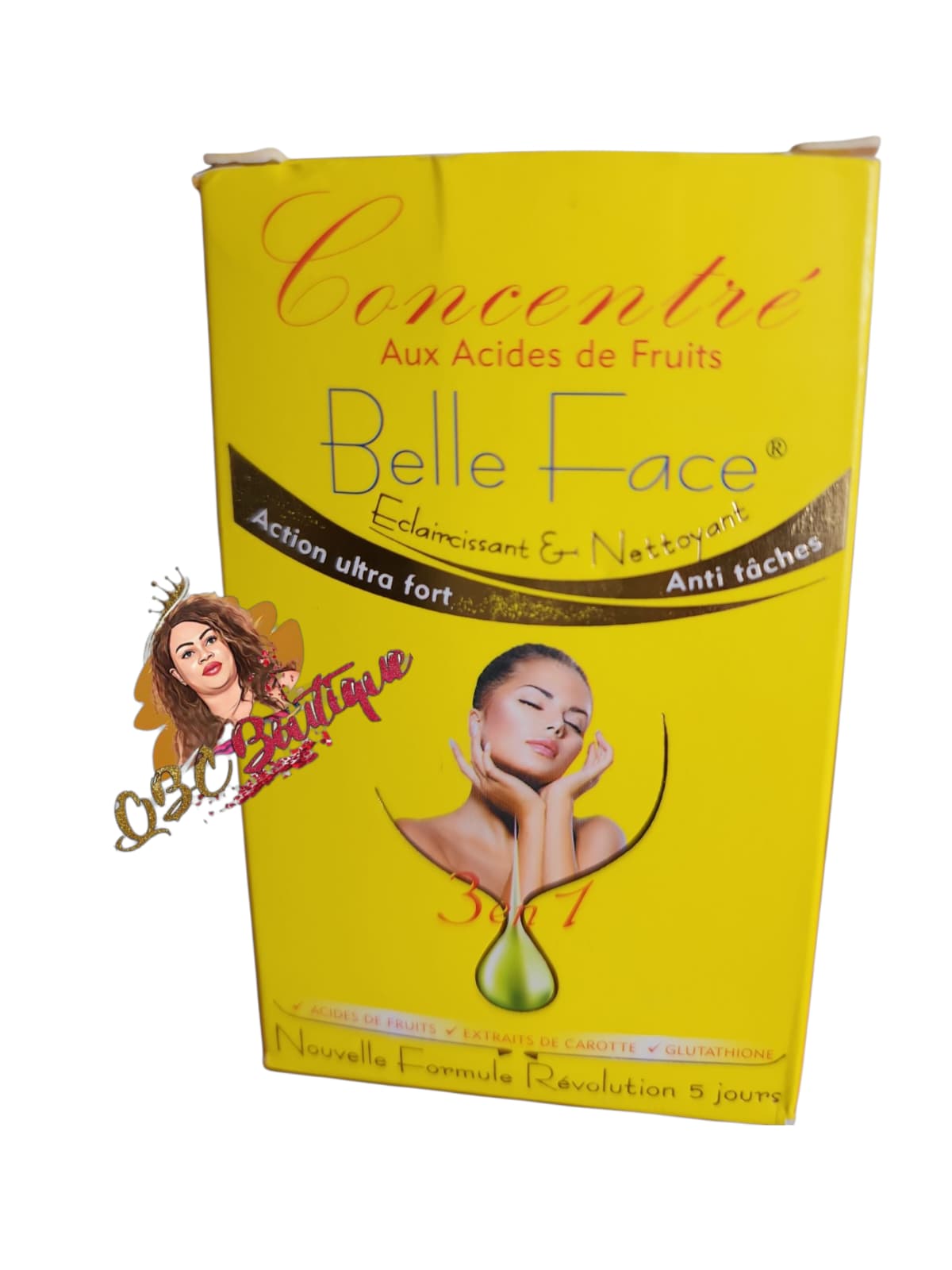 Belle face effective Concentrated 3 in 1 serum peel out stubborn spots on hand feet or body.