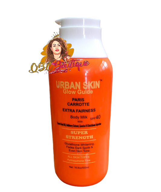 Urban skin glow guide paris carrot extra fairness body milk with spf 40 image 0