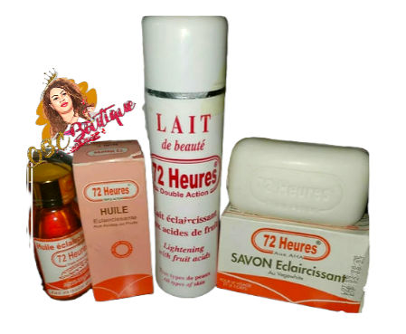 Lait De Beauté 72  Heures Double Action  Lightening  lotion 300ML + soap + Oil  image 0