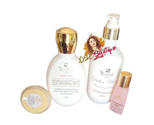 bismid pure white Egyptian magic White set shower gel, serum face cream image 0