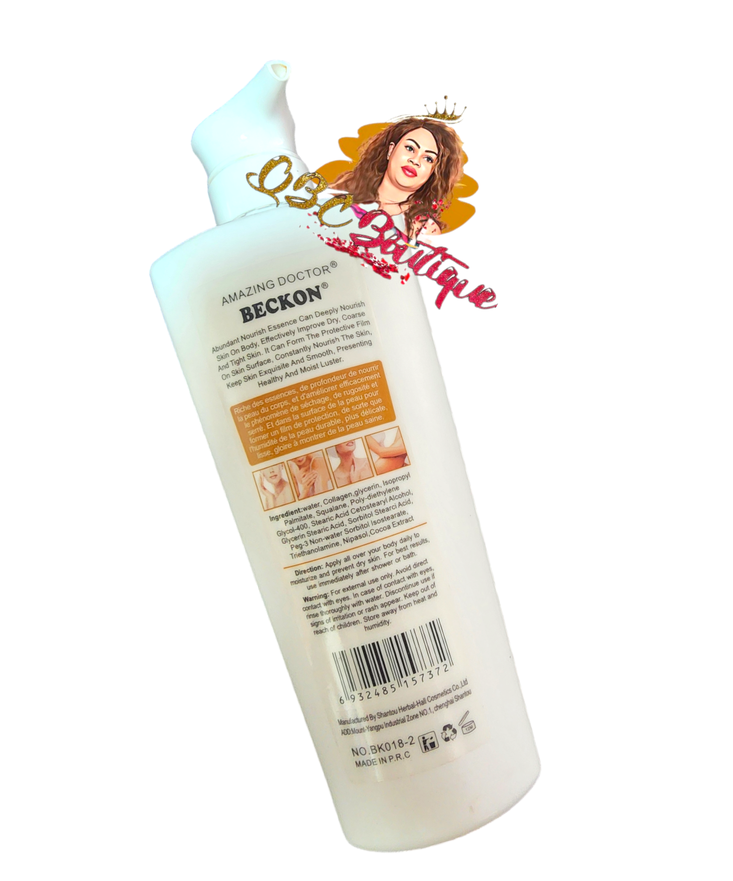 Beckon collagen nourish moisturize Cocoa whiten body lotion 500ml image 1