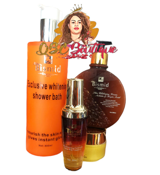 Bismid white arbutin & kojic cream+serum+exclusive bath+maximum white face cream image 0
