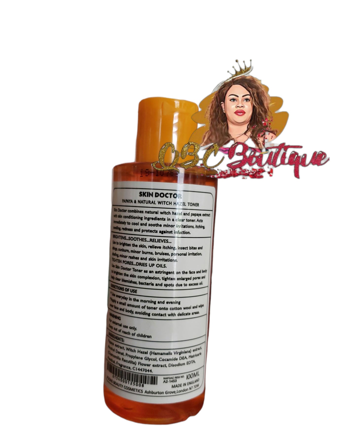 Skin doctor papaya and natural witch hazel toner cleanser 100ml image 1