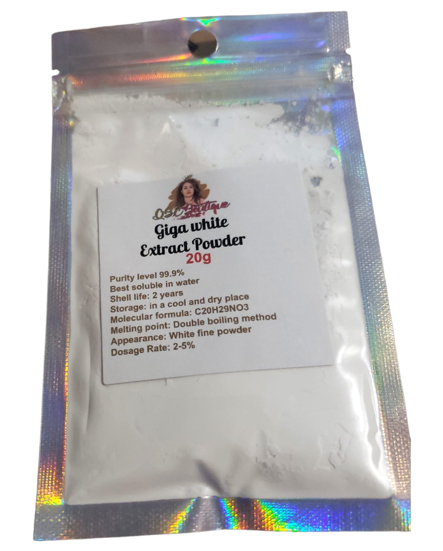 Giga White powder 99.9% pure skin lightening cosmetics raw material image 2