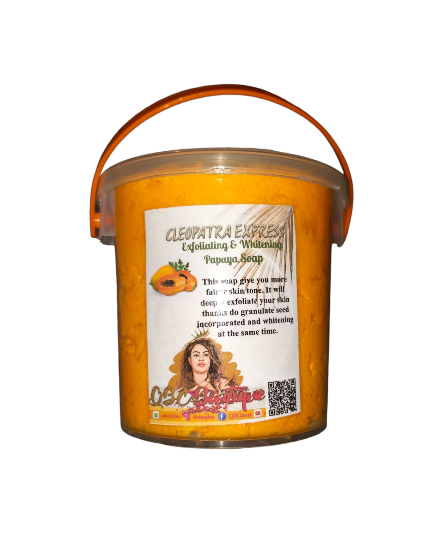Cleopatra Expess Exfoliating & Whitening papaya Soap for fairer skin 500g image 2