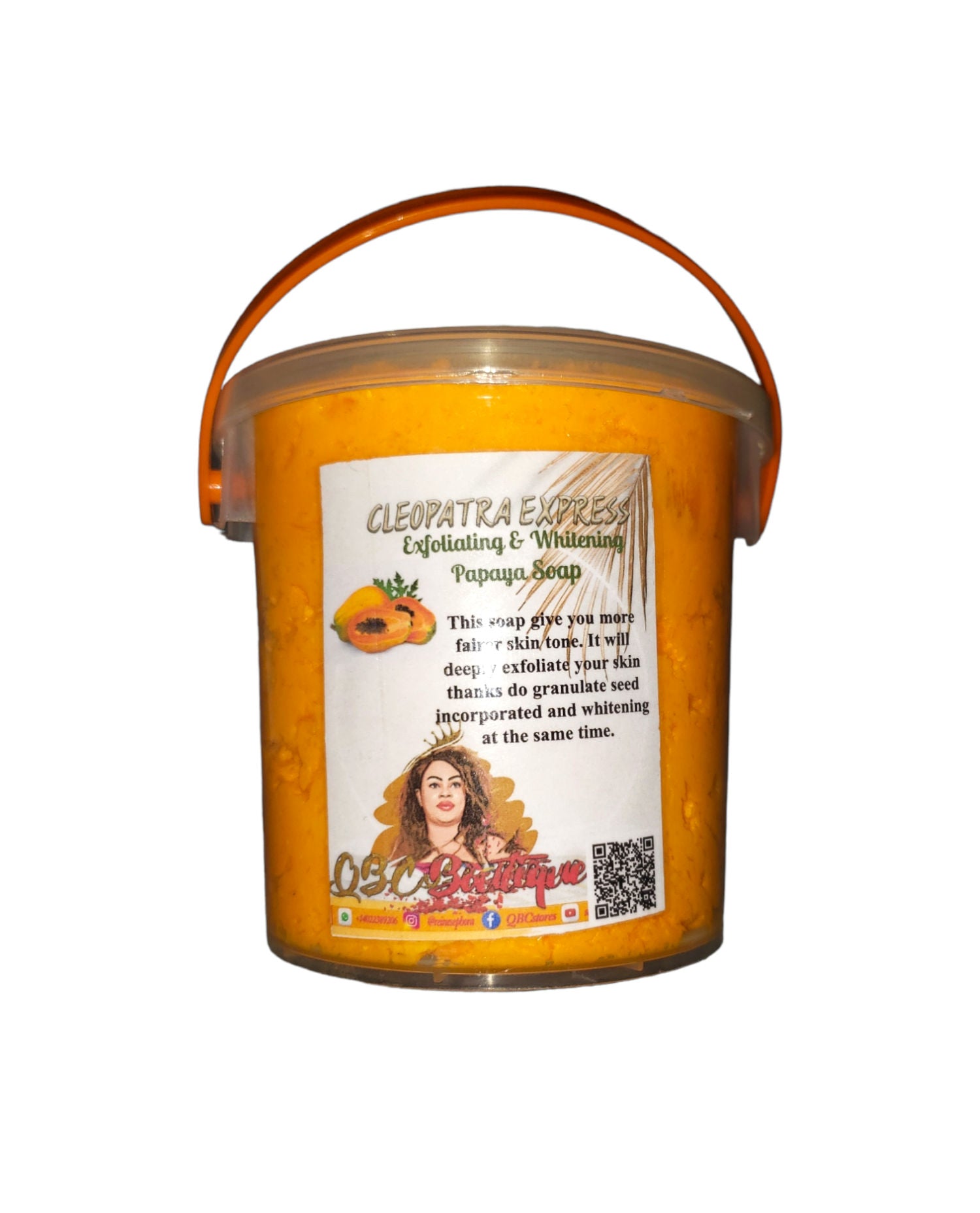 Cleopatra Expess Exfoliating & Whitening papaya Soap for fairer skin 500g image 2