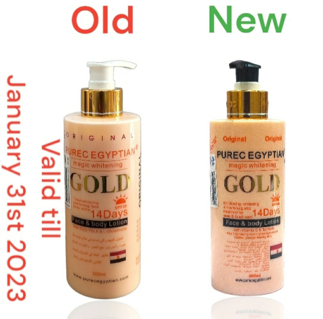 New original Purec Egyptian magic GOLD whitening lotion 300ml 1pcs image 1