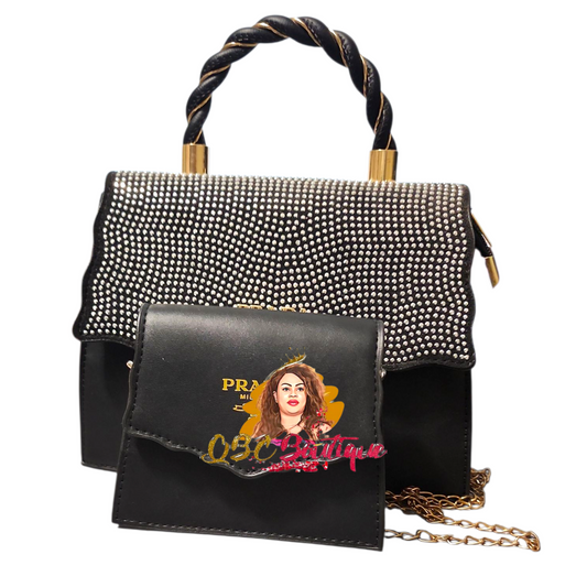 Classic Lady bag hand/shoulder 2 in 1 set bag and purse black