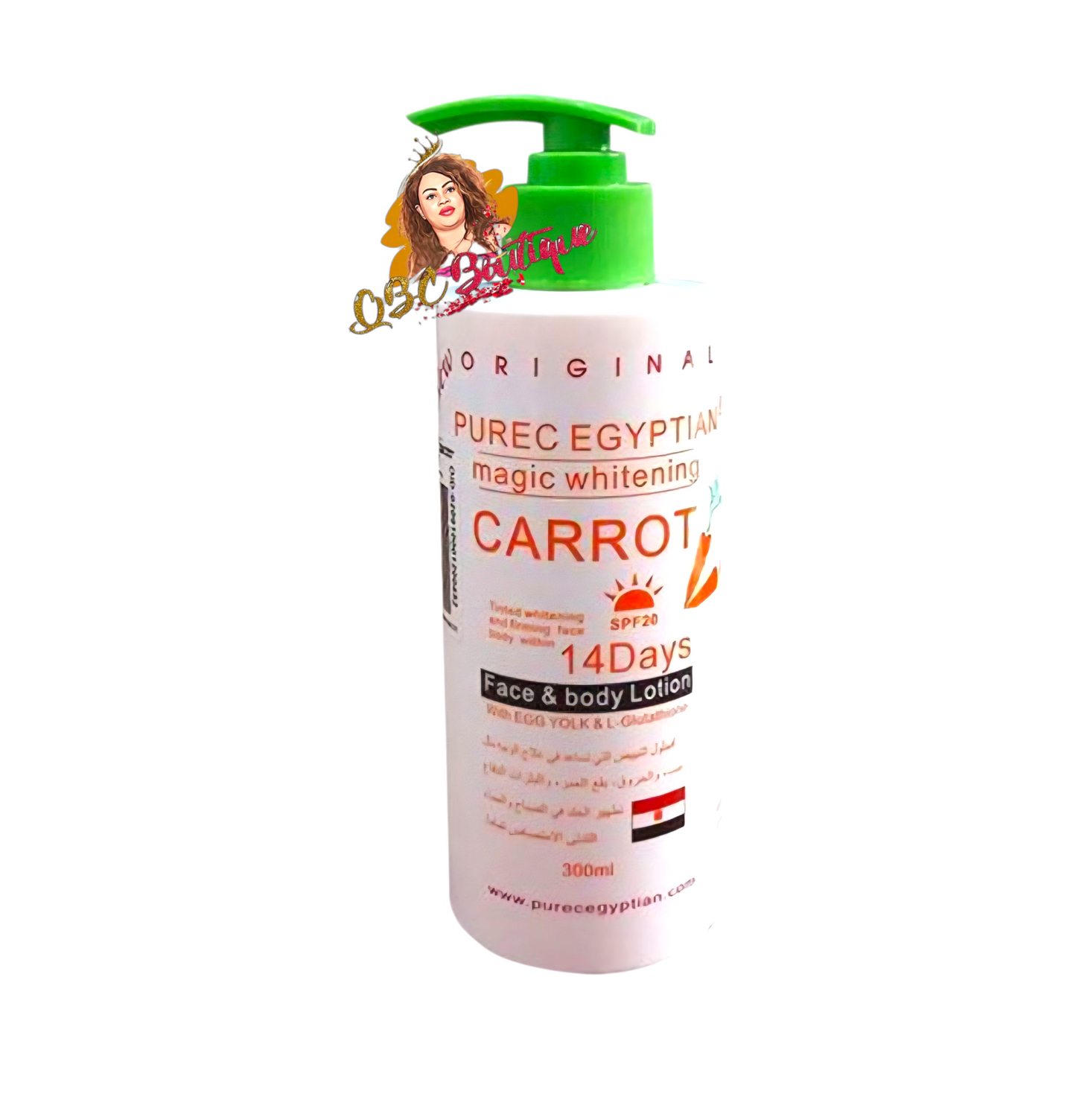 Purec Egyptian magic white carrot set, lotion serum, and bath