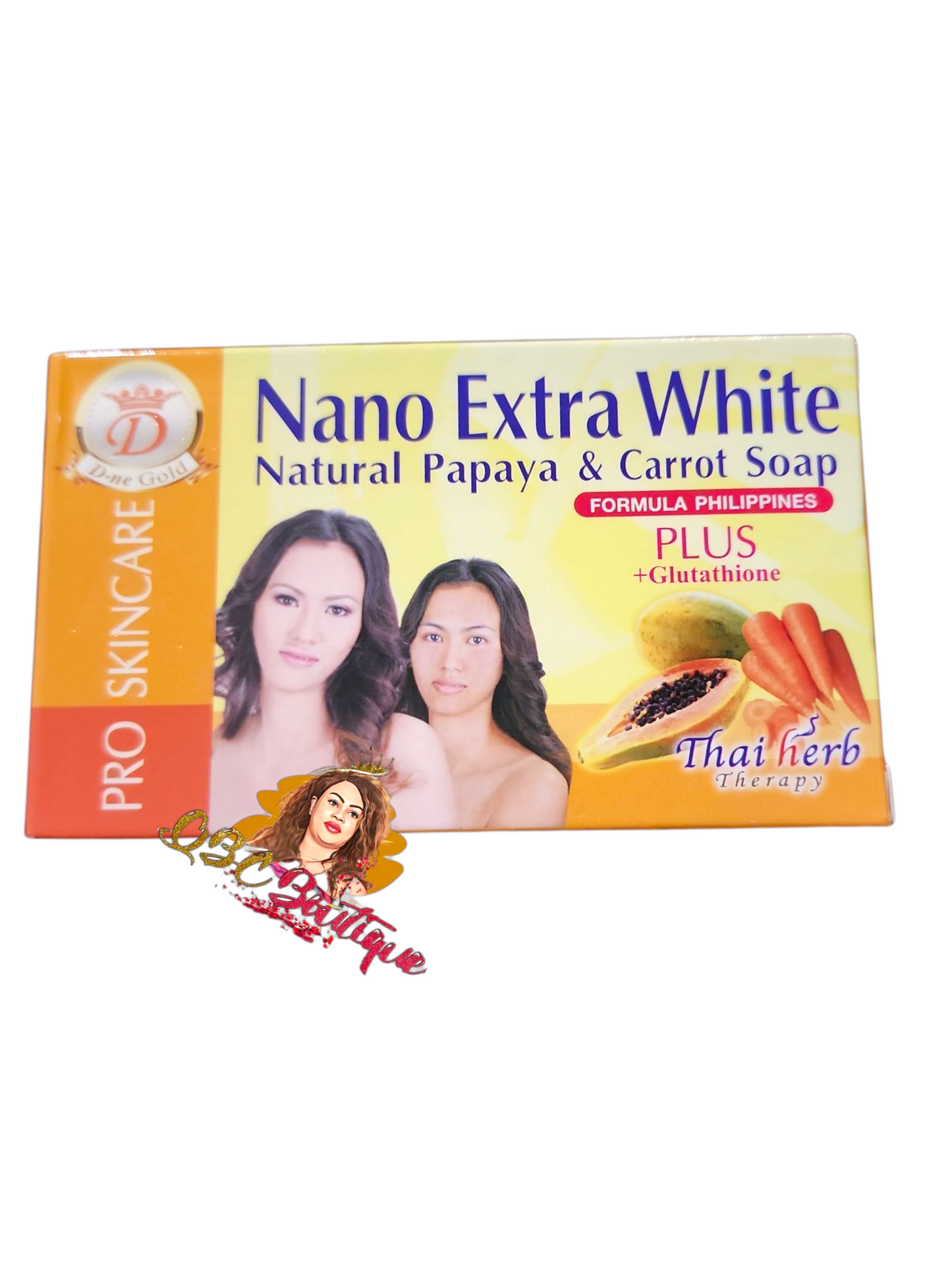 Nano Extra White Natural Papaya and Carrot soap plus glutathione
