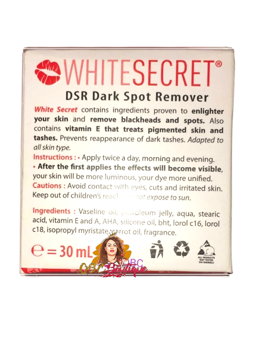 White secret face cream spot remover Original